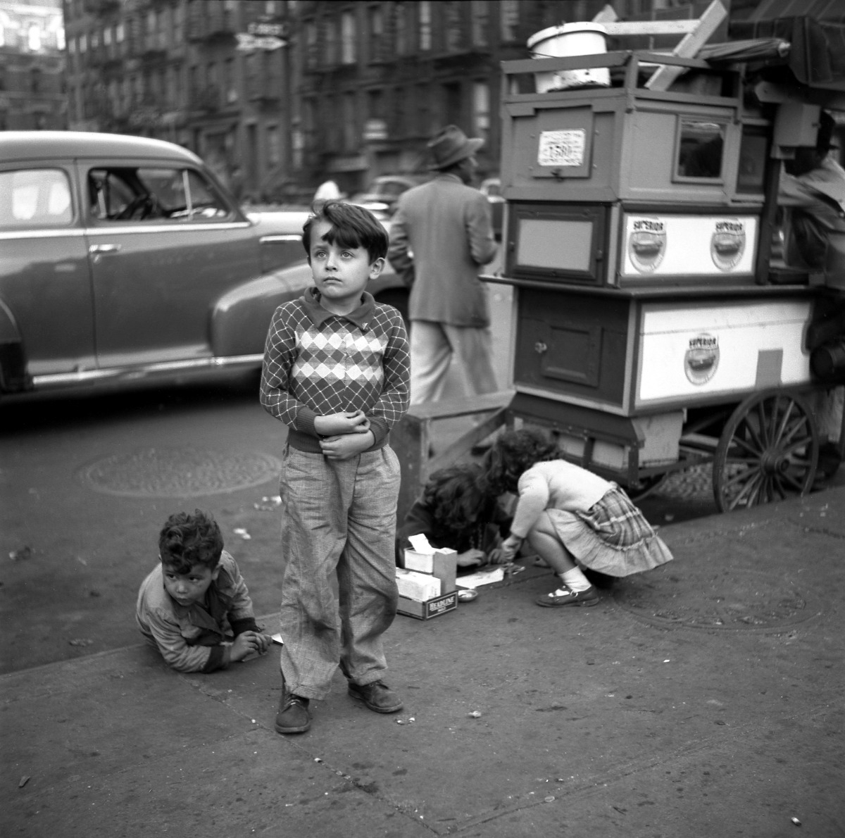 Boy and Pushcart, New York, c. 1946-1950