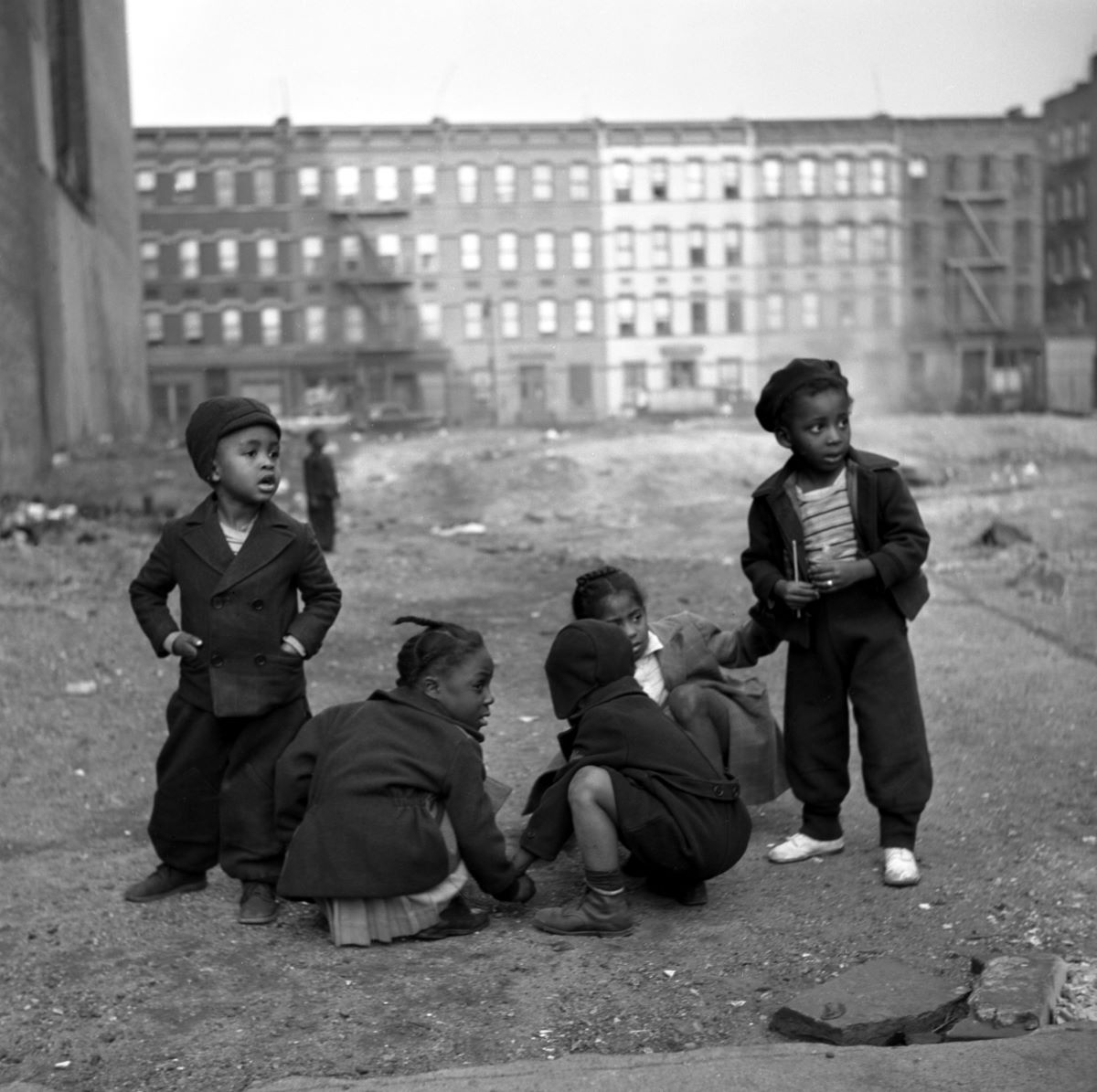 Children playing in vacant lot, New York City, c. 1946