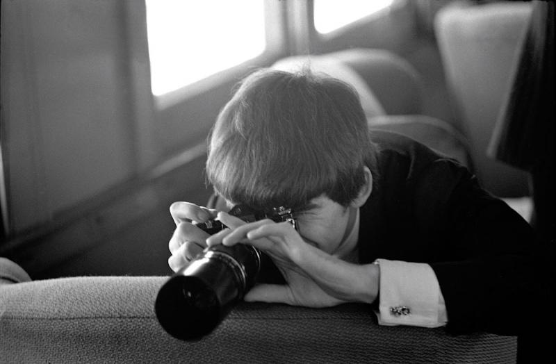 George Harrison photographing, NY, 1964<br/>Please contact Gallery for price