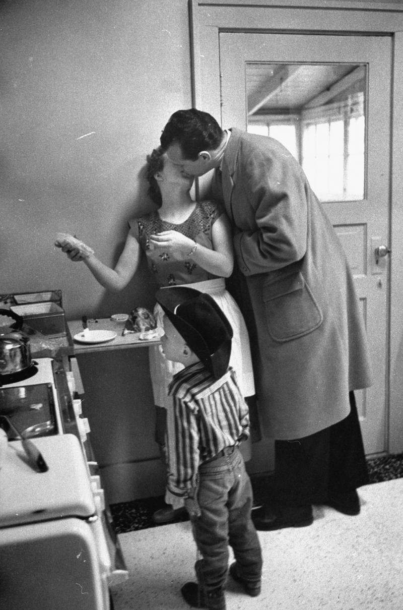 Carl Iwaski: Kissing in the kitchen Denver, Colorado, 1958<br/>Please contact Gallery for price