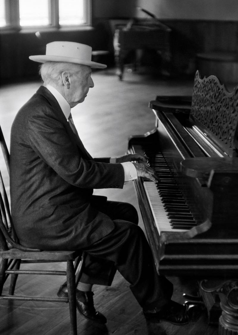 Tony Vaccaro Frank Lloyd Wright playing the piano, Wisconsin, 1957<br/>Please contact Gallery for price