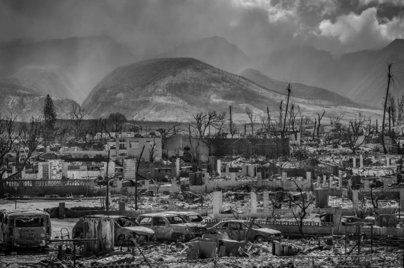 The landscape of destruction, Lahaina, Maui, seen on August 24, 2023<br/>Please contact Gallery for price