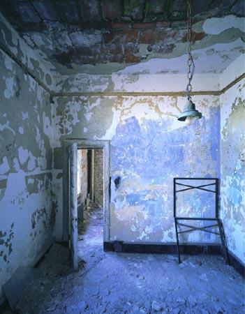 Blue Room With Bed Frame, Island # 2, Ellis Island<br/>