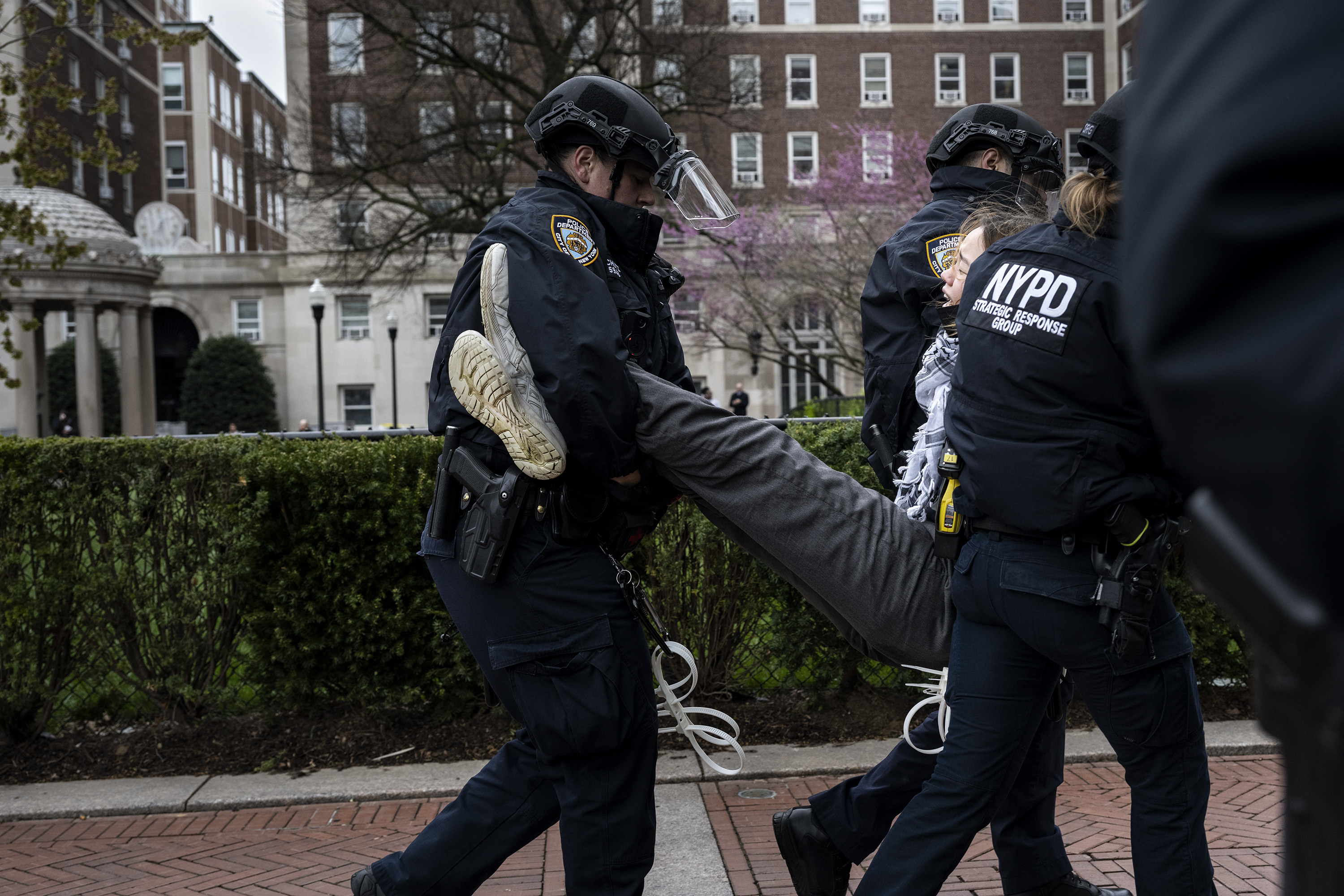 More than a hundred protesters were arrested the day after the encampment was set up at Columbia University, April 18, 2024 