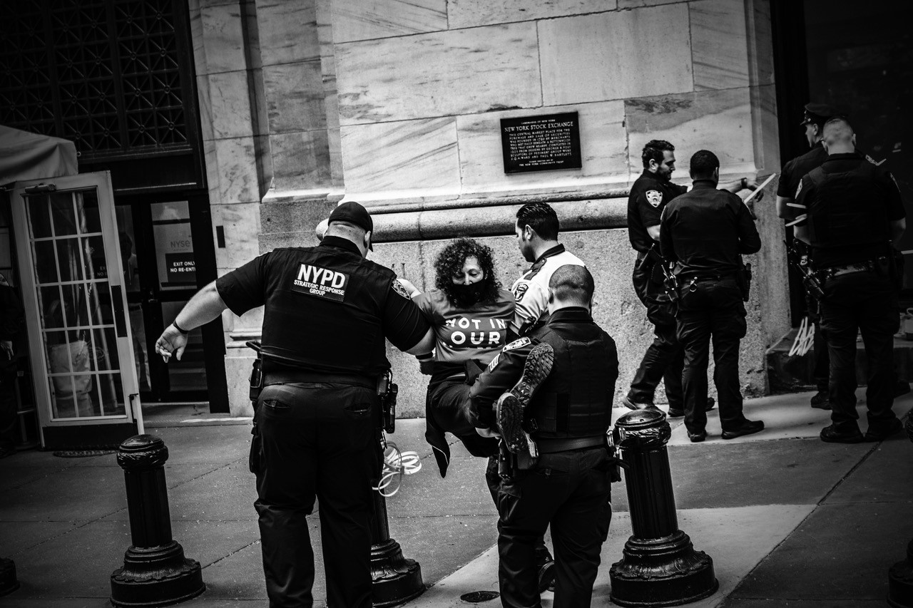 Nan Goldin is Arrested at  Jewish Voices For Peace Protest, The New York Stock Exchange, October, 2024