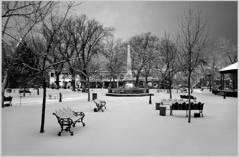 Photo: Santa Fe Plaza in Snow, 2008 Archival Pigment Print #2906