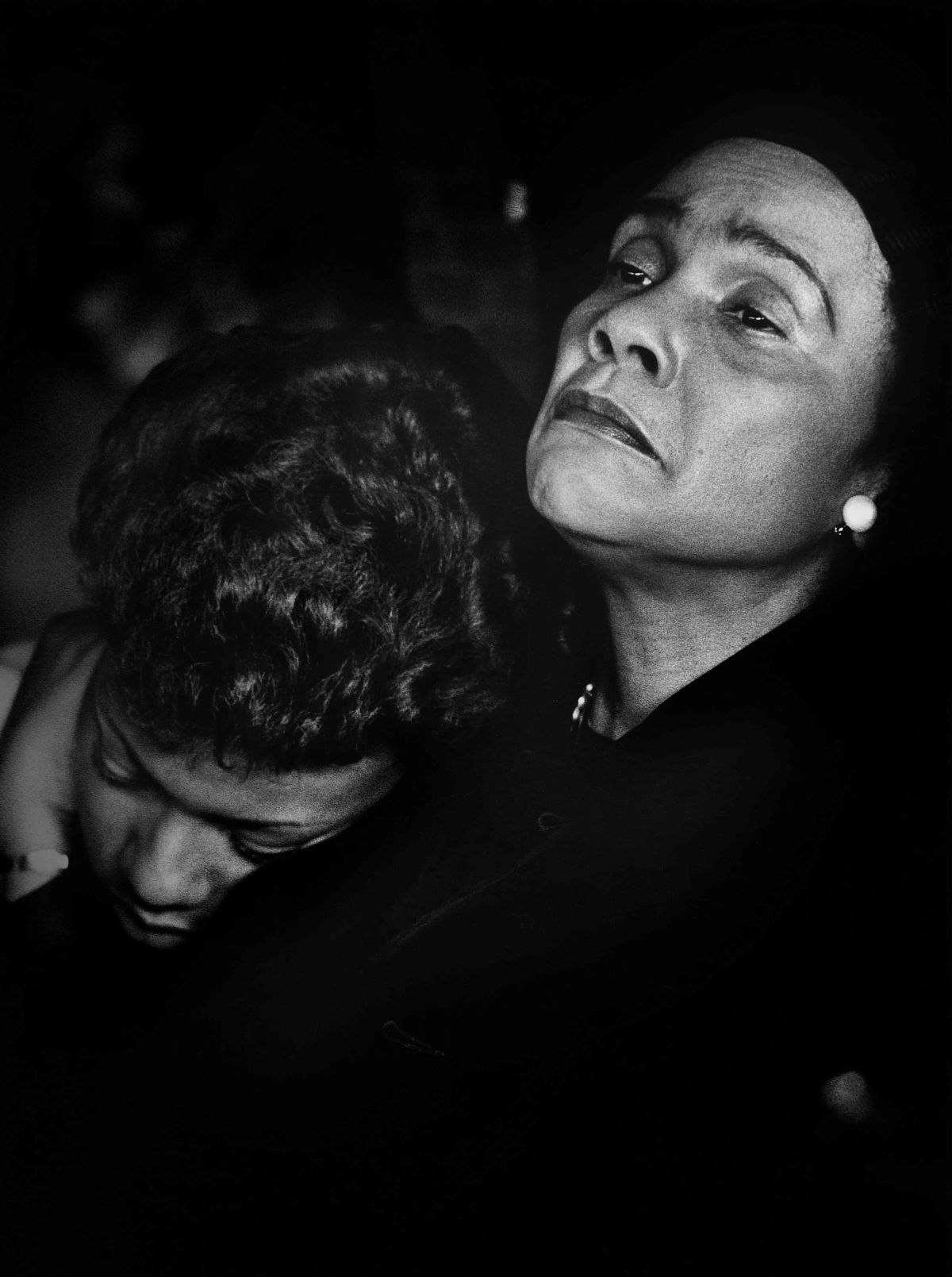 Mourning Daddy KIng - Coretta Scott King and Daughter Bernice at Ebeneezer Baptist Church, 1968