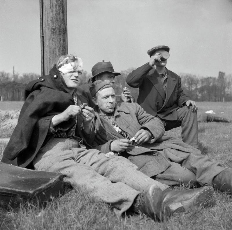 Photo:     Polish Prisoners after being liberated, 1945 Vintage Gelatin Silver Print #3004