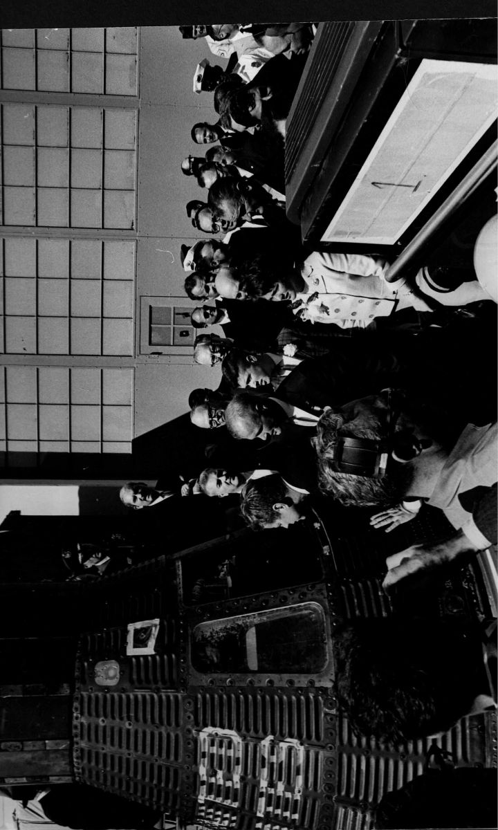 President John F. Kennedy visits the Houston Space Center, 1962