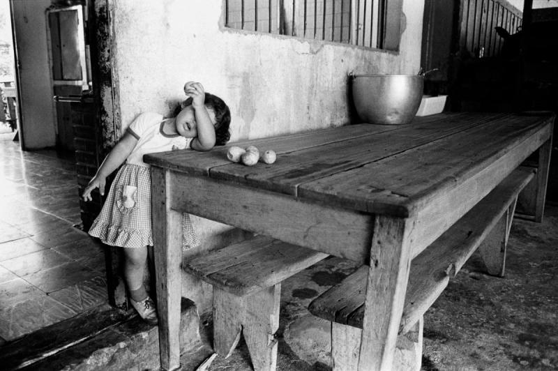Photo: A shy girl in the city Armenia, a center of coffee production in Colombia, in 1981 Archival Pigment Print #3037