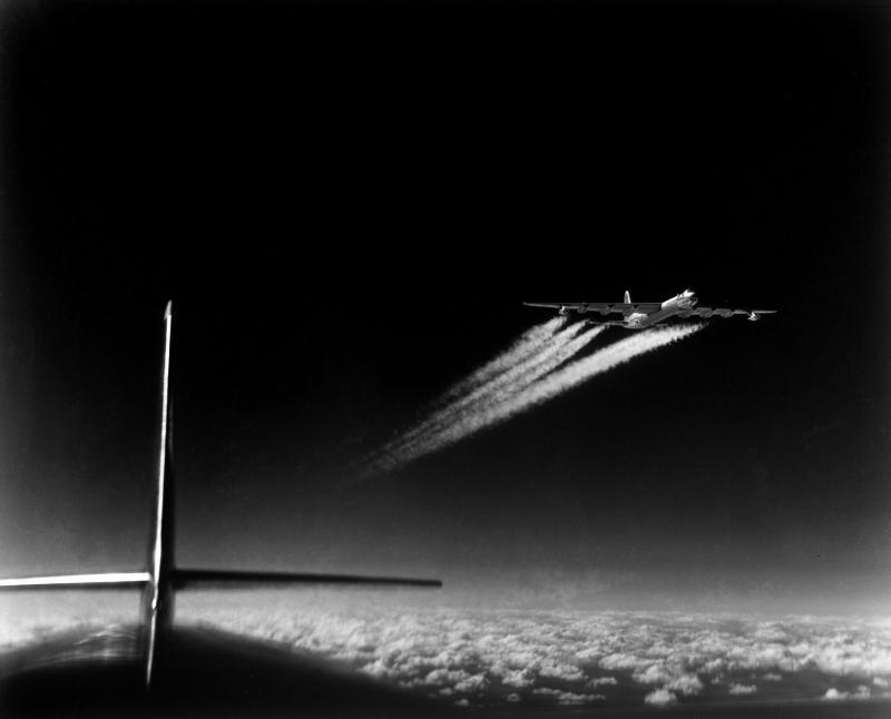 Margaret Bourke-White A B-36 flying at high altitude over Witchita, Kansas, 1951 Please contact Gallery for price