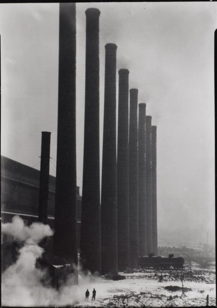 Photo: The Towering Smokestacks of the Otis Steel Co., Cleveland, c.1927-28 Gelatin Silver print #3093