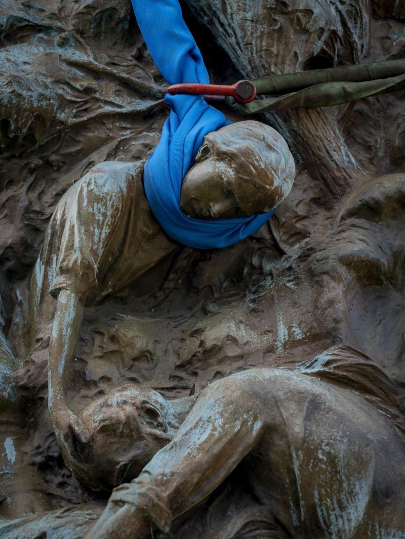 Photo: Deatail of Richmond's Joseph Maury monument before removal in 2020 Archival Pigment Print #3098