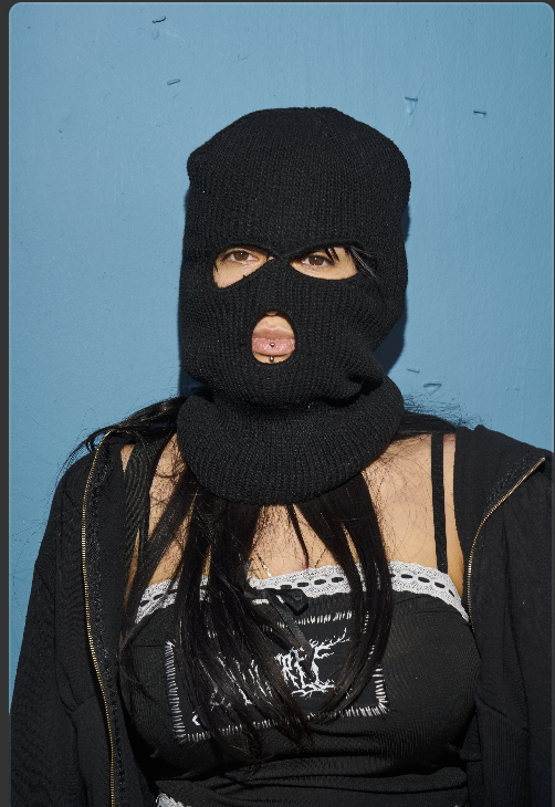 Anti-ICE protestor in balaclava, Los Angeles, June 2025 