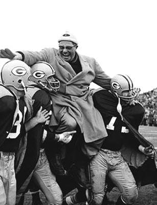 Vince Lombardi being carried off the field, Green Bay, WI, 12/31/61 - NFL Championship Game, Packers Defeat Giants<br/>