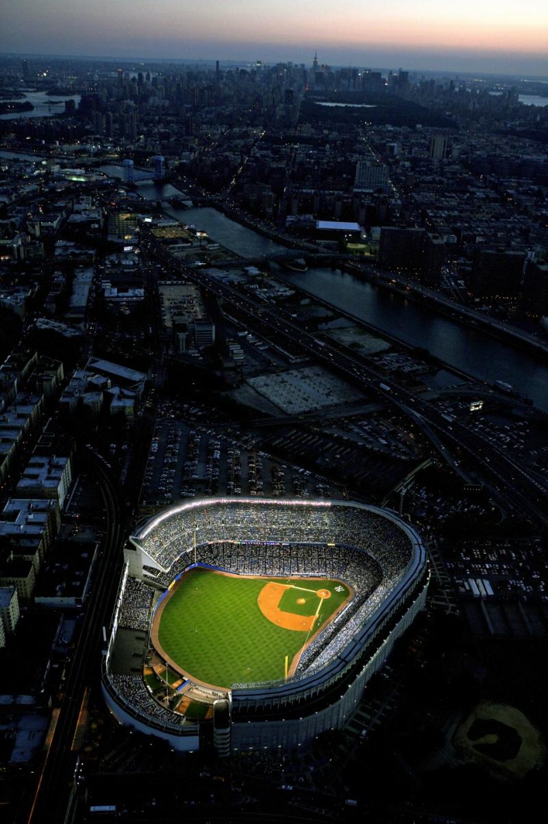 Photo: Yankee Stadium aerial at dusk, New York, September 6, 2005 (Yankees vs. Tampa Bay Devil Rays)d Sox) Fuji Crystal Archive Print #494