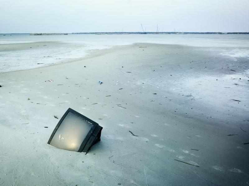 In Katrina's Wake: TV in sand Digital C Print