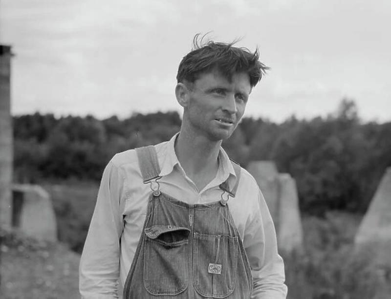 Photo: Fullerton, Louisiana, July, 1937 A man who worked in the lumber mill for 15 years is now left strandied in the cut over area. Vintage Gelatin Silver Print #641