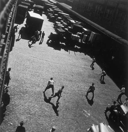 Photo: Playing Ball Outside Entrances To Hudson River, New York, 1949 Gelatin Silver print #746