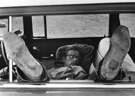 James Dean resting between scenes, Gelatin Silver print