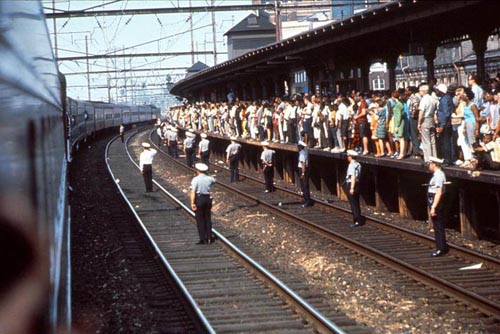 The Robert  F. Kennedy funeral train travels through Trenton, New Jersey
