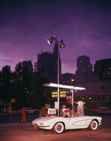 A circa 1960s Corvette was photographed for an advertising campaign