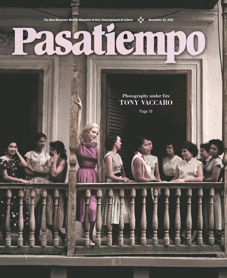Cover of Nov 20 Pasatiempo magazine with Tony Vaccaro photograph of Girls on Balcony in Puerto Rico, 1951